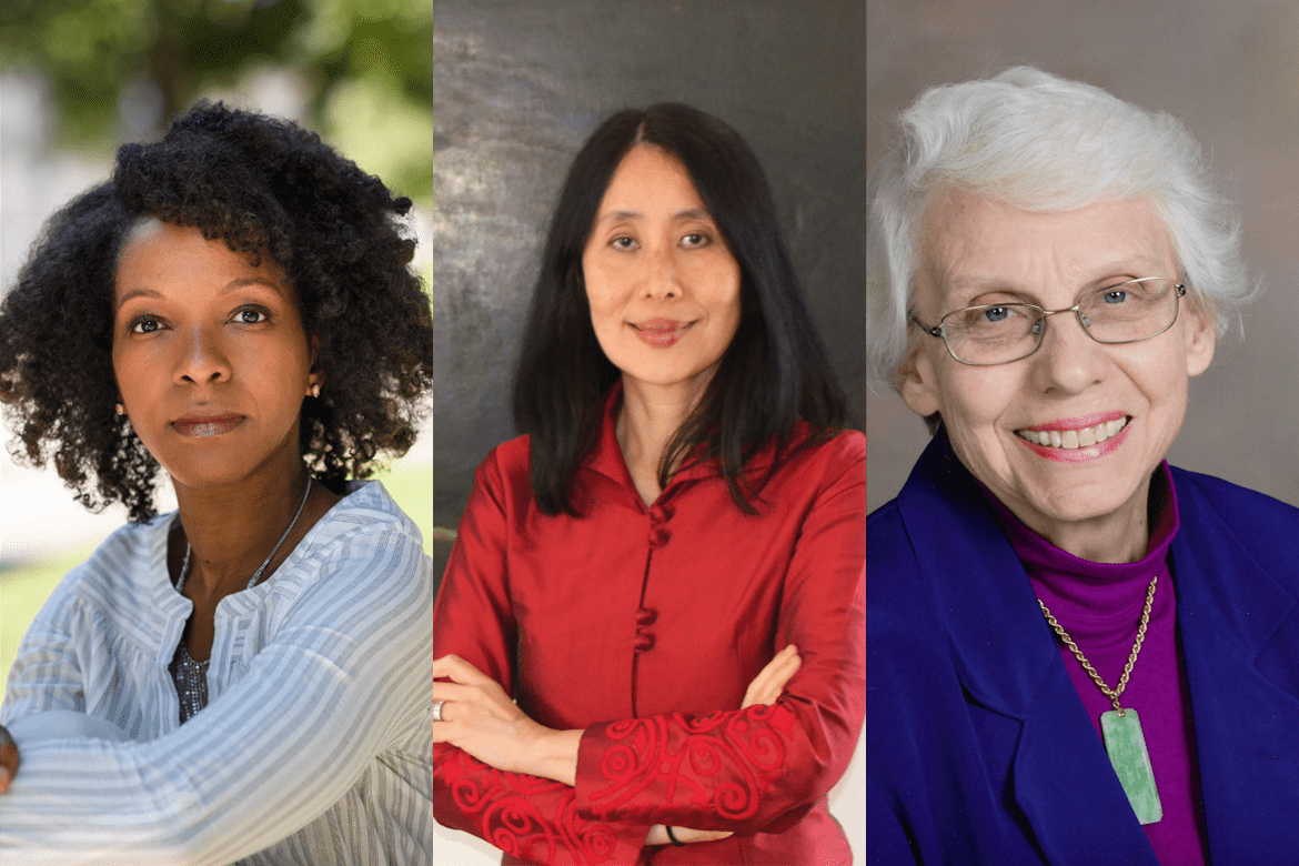 Headshots of Imani Perry, Lan Cao ’83 and Nancy Welker ’63