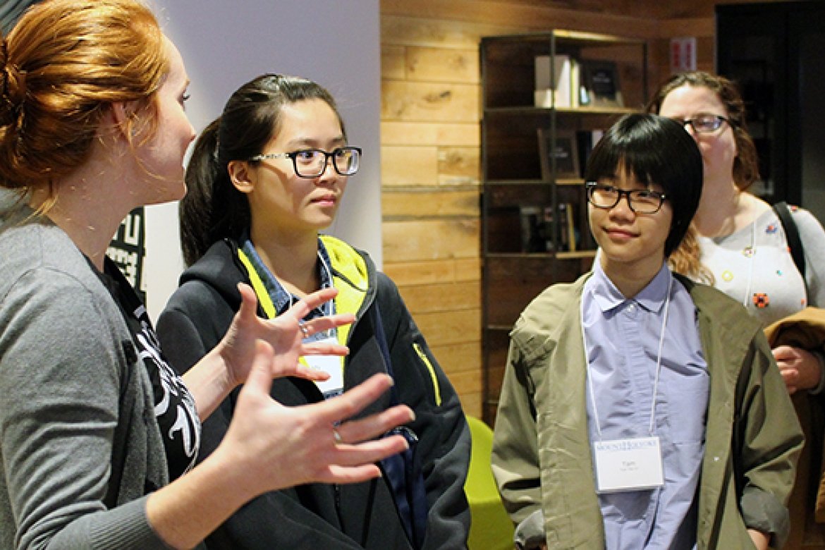 Mount Holyoke College students tour Boston coworking spaces
