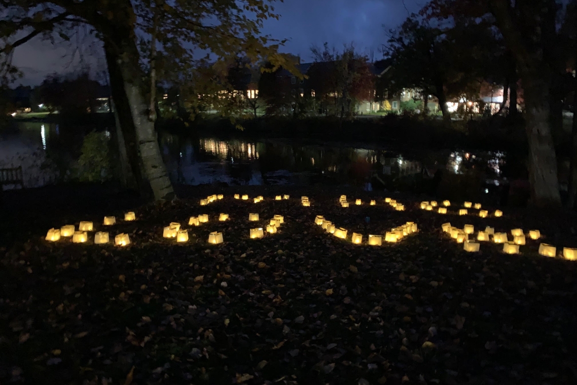 This fall, McDermott and her team hosted “Letting Go of All That Hurts: Luminaries at the Lake.” Students sent in their intentions anonymously and watched on the Miller Worley Center Campus Living Lab Cam as they were lit next to Lower Lake. 