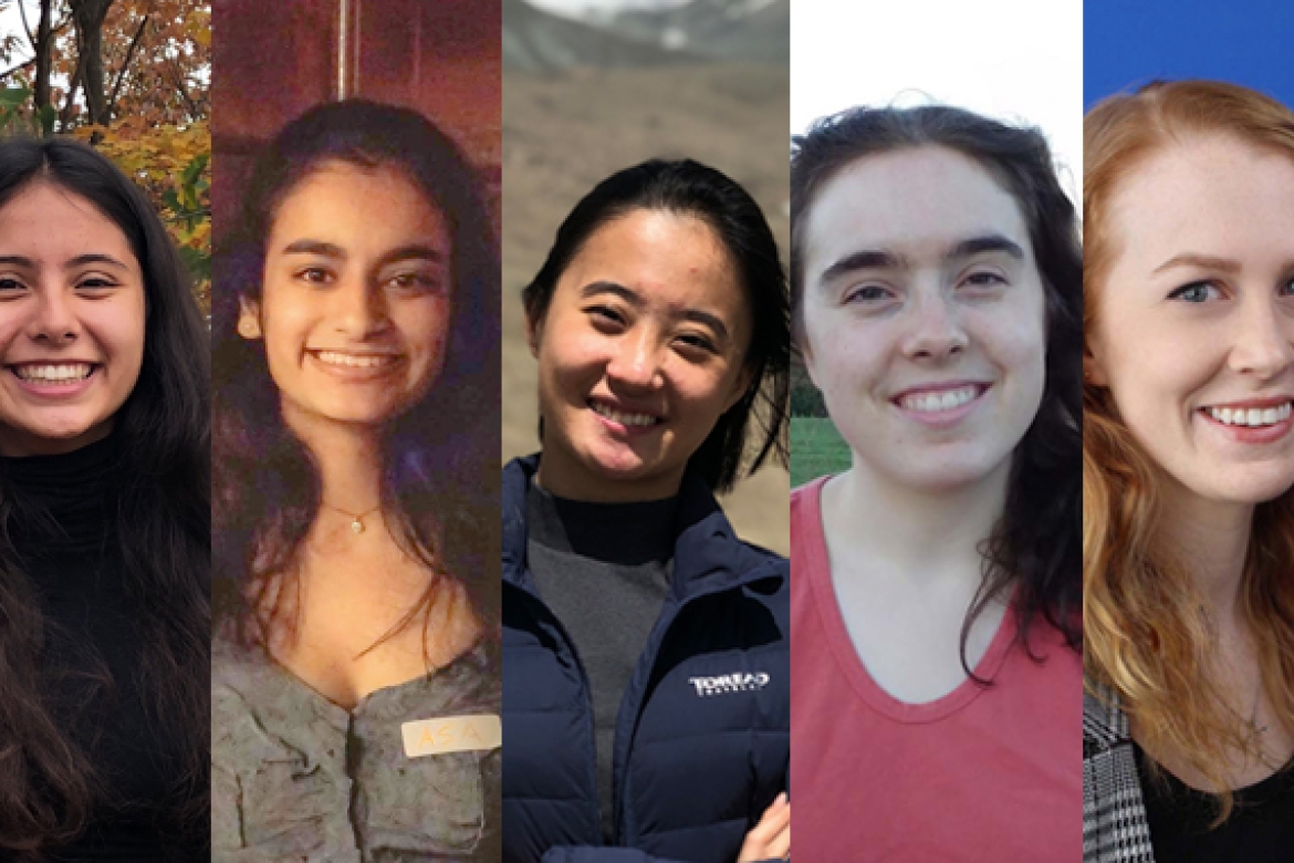 Mount Holyoke College students (left to right): Cristina Gonzalez ’22, Rahael George ’21, Lilian Lin ’21, Ann Osborn ’21 and Megan Michaels FP’21