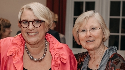 Nancie Fimbel (right) with Sonya Stephens, Inauguration 2018