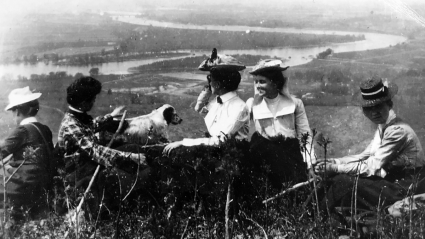 A group of students enjoying the view on Mountain Day 1903.