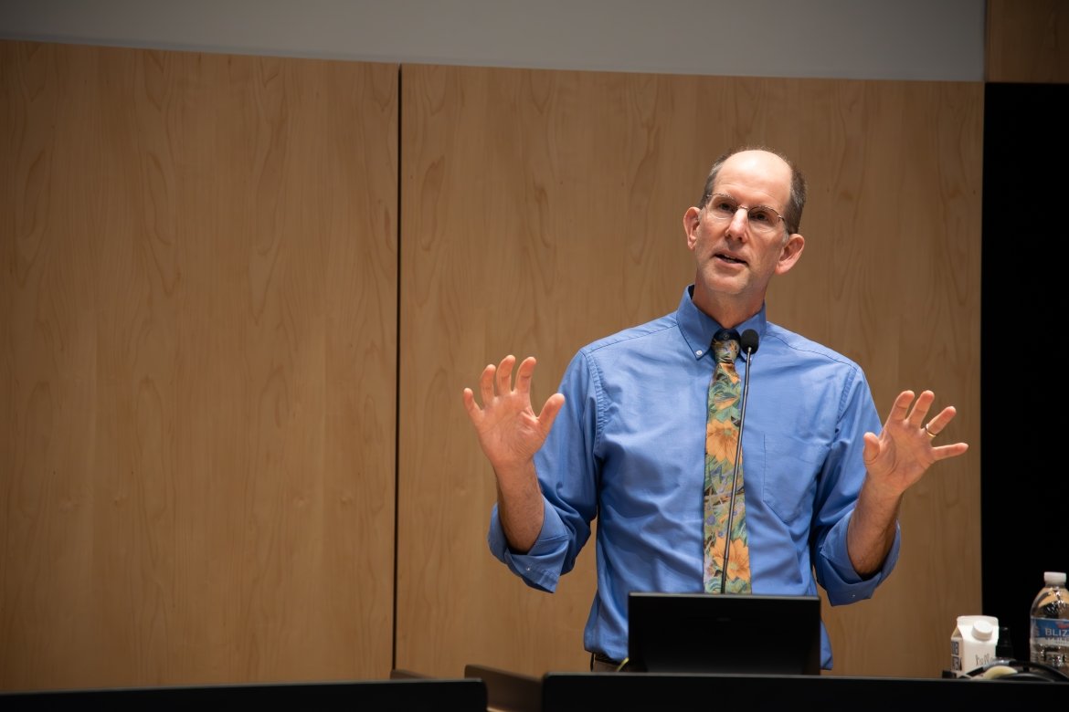 David Karp during the restorative justice talk at Mount Holyoke College.