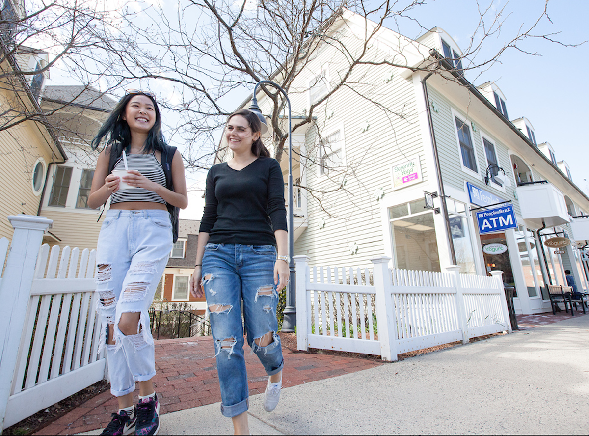 students-at-the-village-commons.png Students walking near the Village Commons in South Hadley