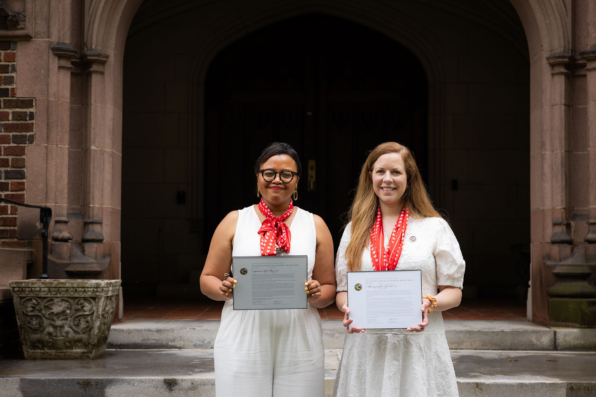 Left to Right: Symone A. New ’10 and Melanie Haber Gentile ’10 were honored at Reunion II on May 31, 2025.
