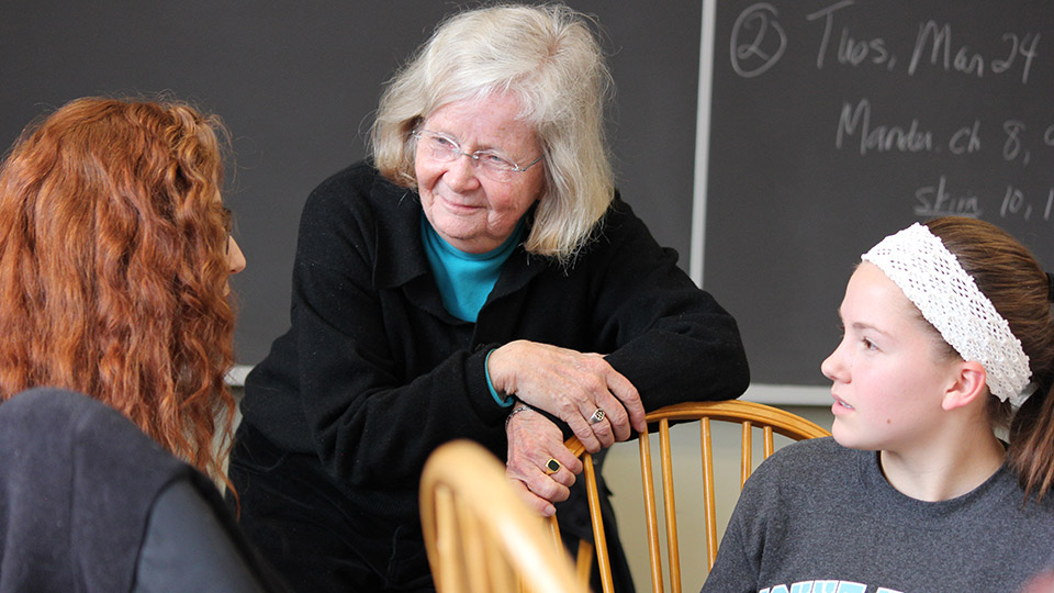 Penny Gill, Mary Lyon Professor of Humanities, will read from her book, "What in the World Is Going On?: Wisdom Teachings for Our Time." Photo by John Martins.