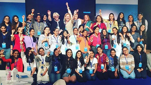 President Sonya Stephens, with Vice President for Admissions Gail Berson and Director of International Admissions, Amy Markham with Shakti participants
