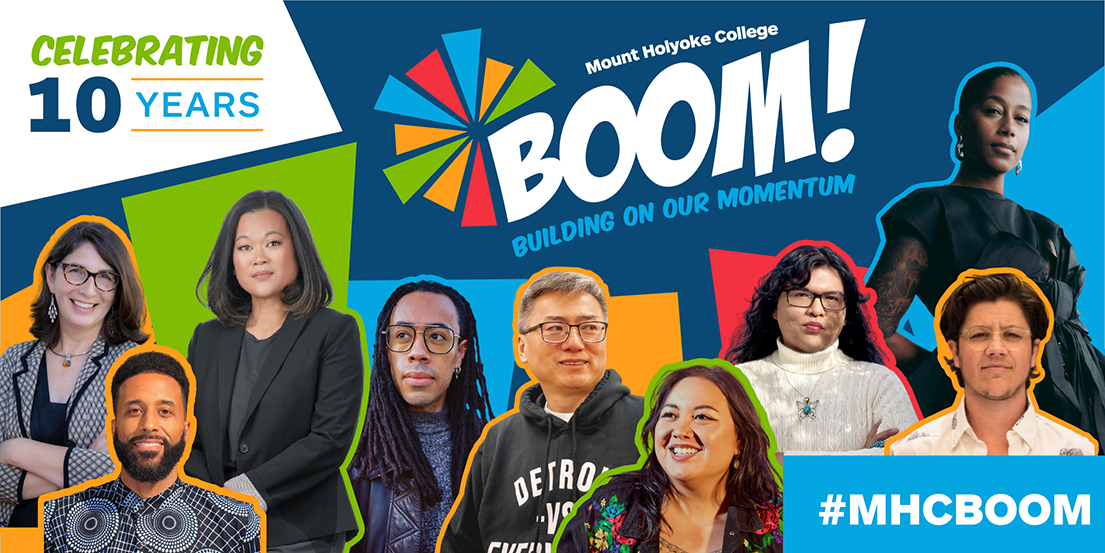BOOM! promotional graphic with speakers from conference