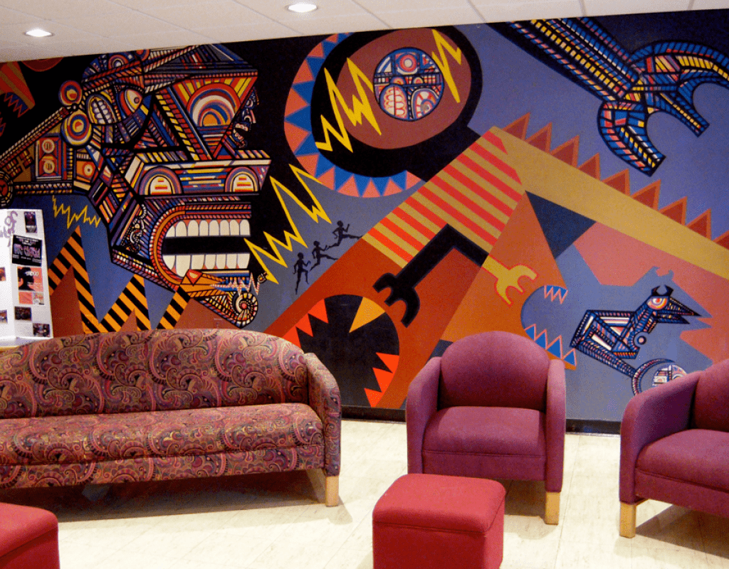 The lounge space in the Betty Shabazz Cultural Center