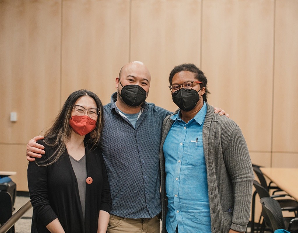 Glascock Intercollegiate Poetry Competition 2022 judges: Mary-Kim Arnold, Oliver de la Paz, and Nathan McClain.