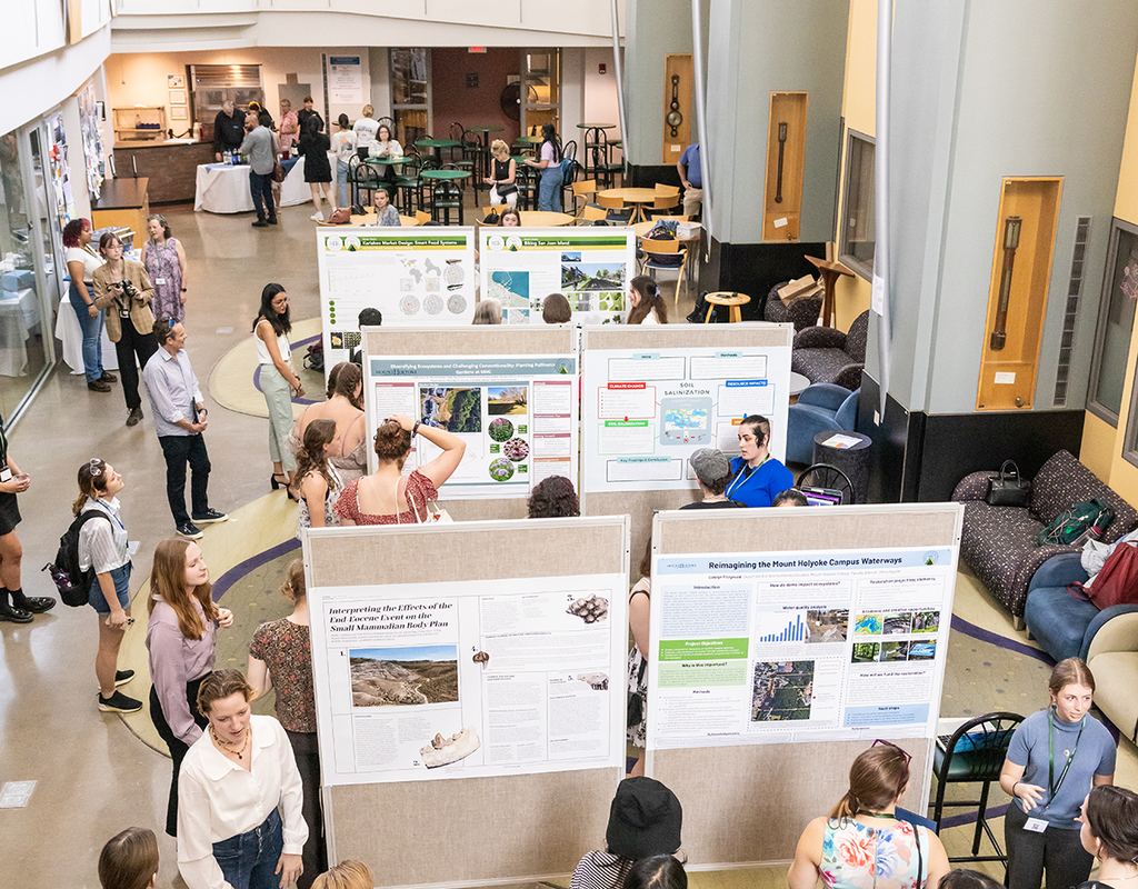 Aerial view of student poster presentations at MWCE Climate Justice Summit.