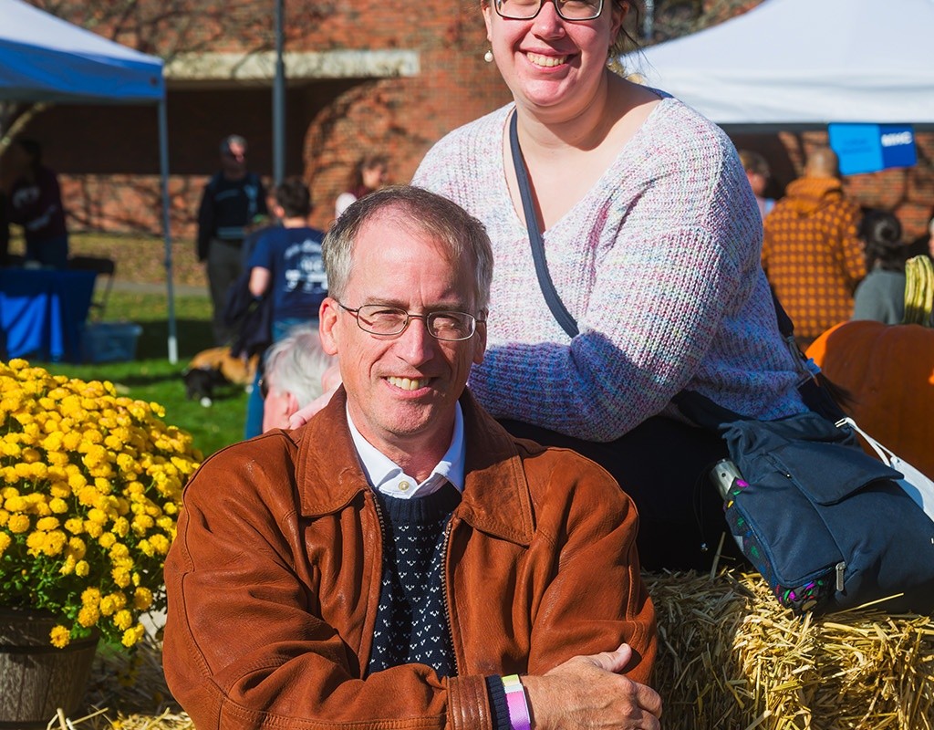 Family at the Fall Fest at Mount Holyoke College, October 2024