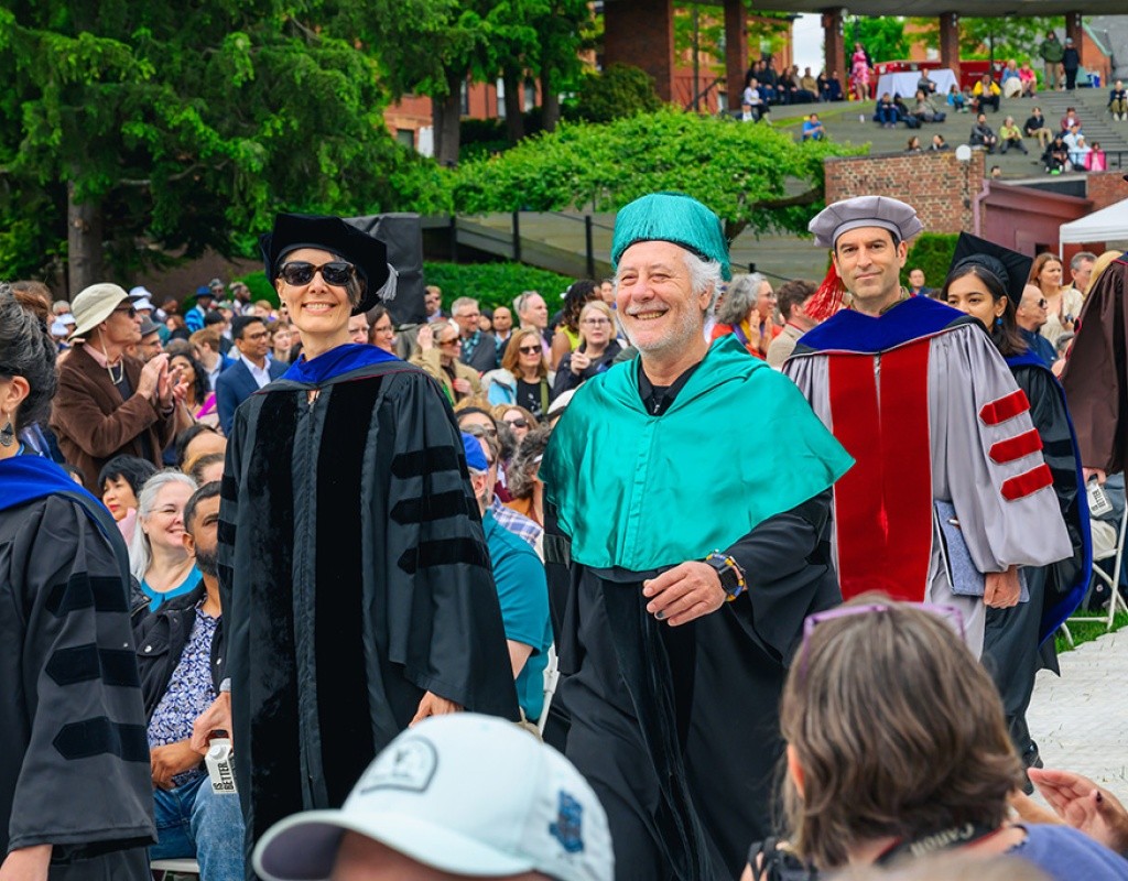Faculty processing during Commencement 2025 at Mount Holyoke College