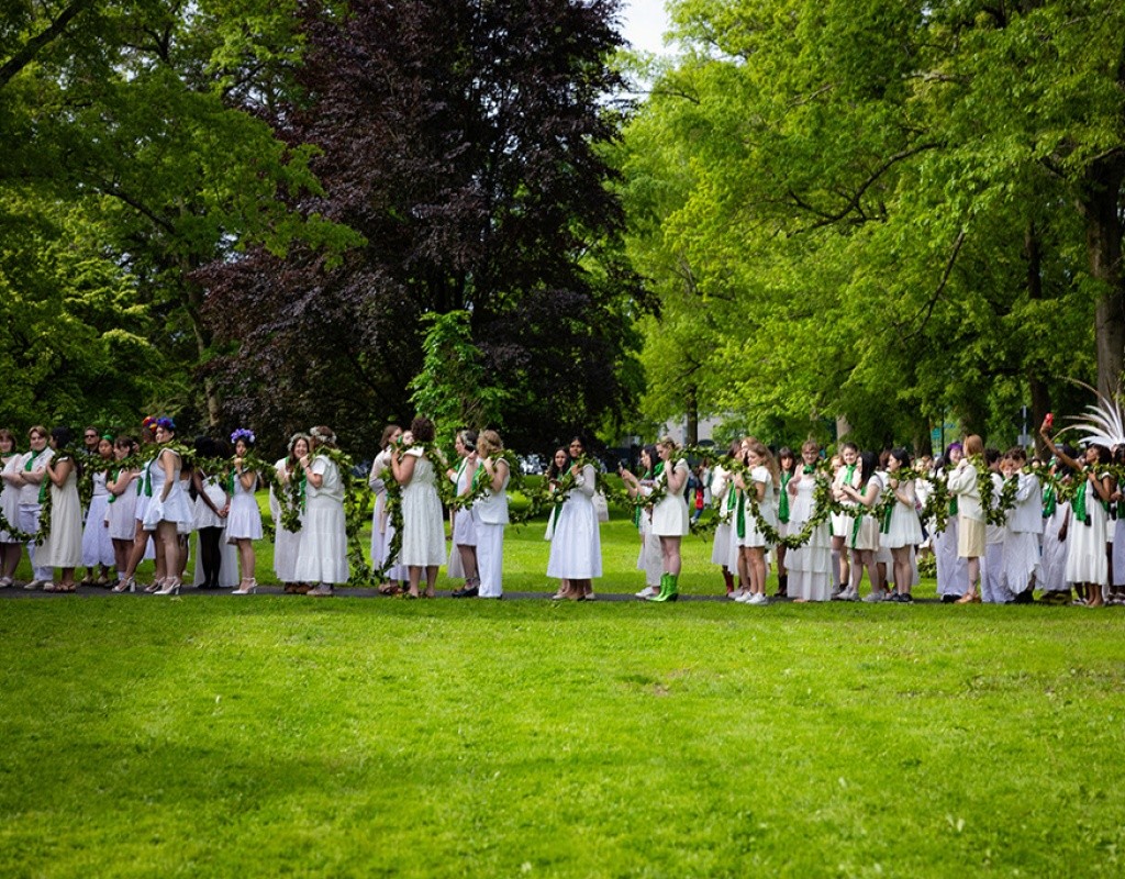 Class of 2025 lines up before the Laurel Parade