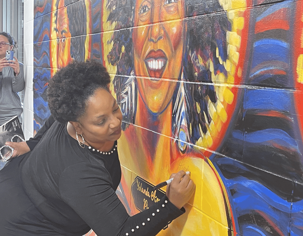 An image of empowerment greets students and staff daily at Lt. Clayre P. Sullivan Middle School, largely thanks to the efforts of one of the school’s teachers, Justin Griffin.