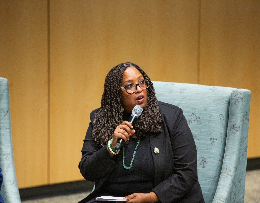 Kijua Sanders McMurtry during a panel