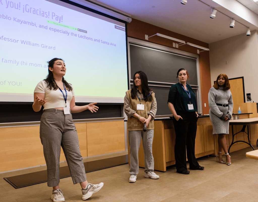 A panel of students who presented at LEAP Symposium 2022