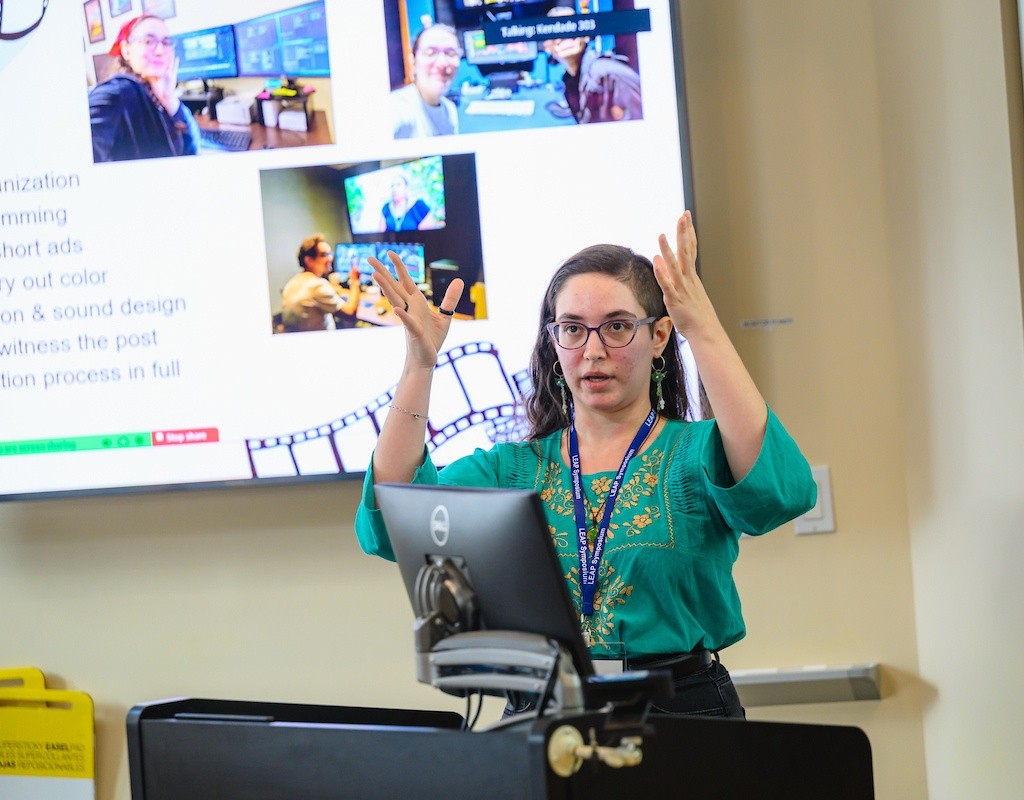 A student presents at the LEAP Symposium at Mount Holyoke College, October 2025