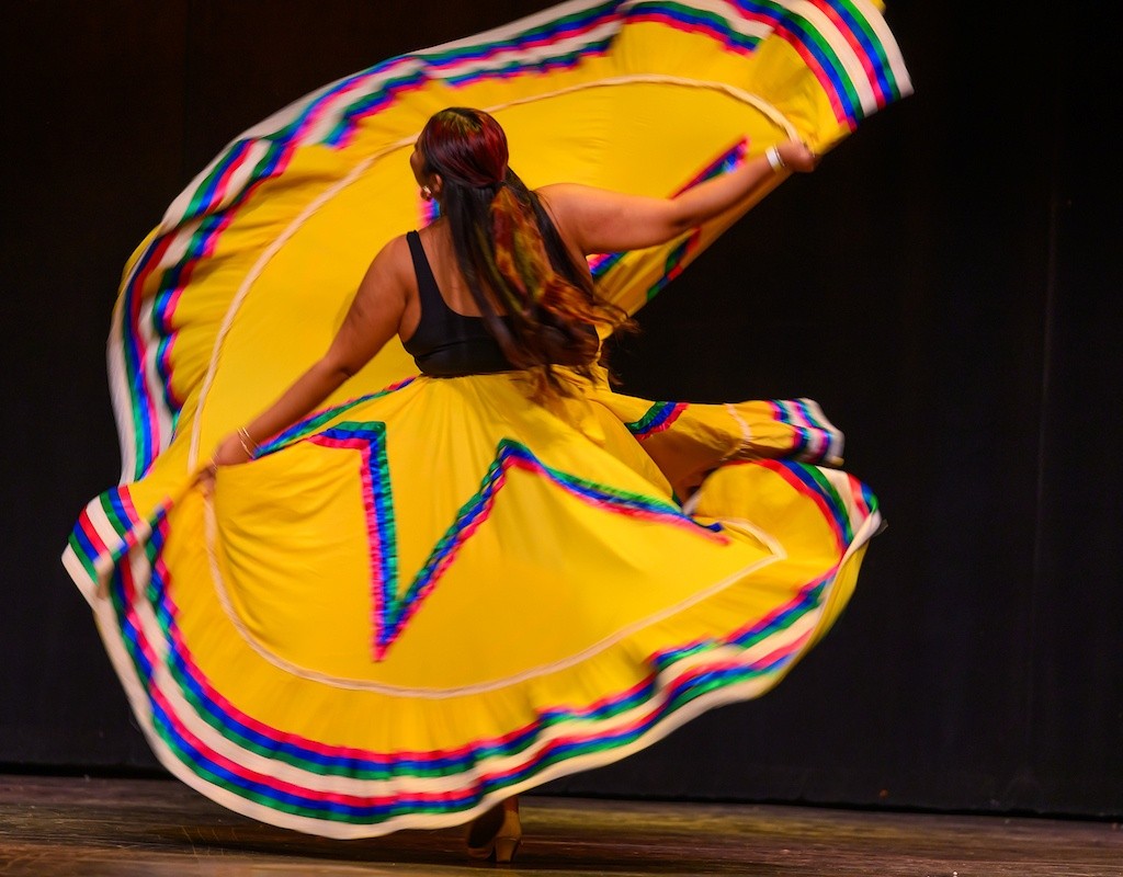 A dancer from Noche Latina, held at Mount Holyoke College on 10/4/2024.