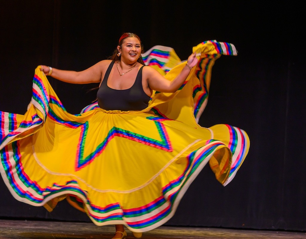 A dancer from Noche Latina, held at Mount Holyoke College on 10/4/2024.