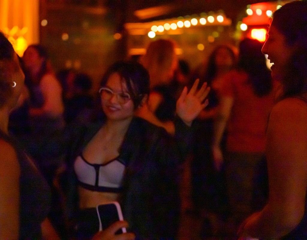 A student enjoying Noche Latina, held at Mount Holyoke College on 10/4/2024.