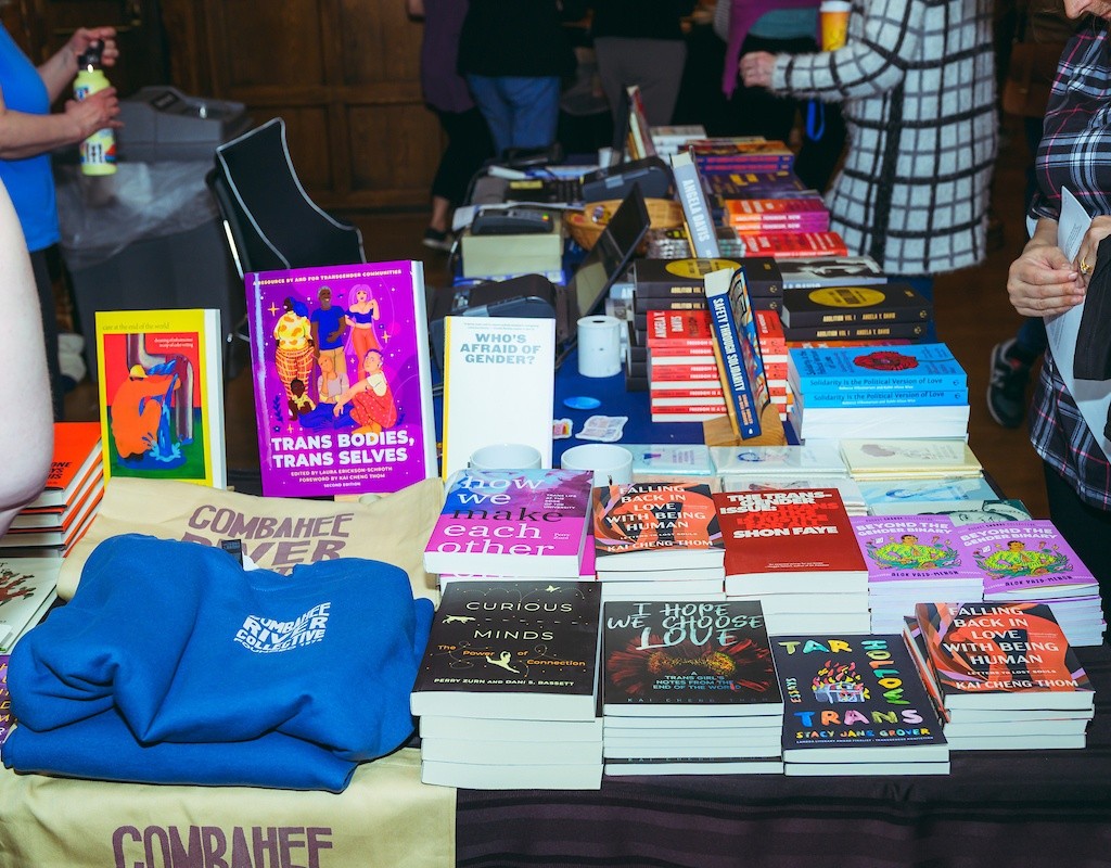 Books on a table at BOOM! 2025