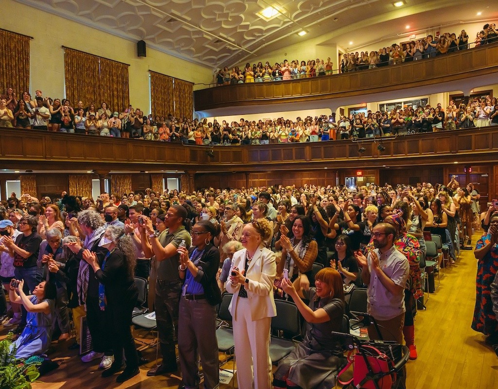 Standing ovation at the Angela Y. Davis presentation at Mount Holyoke College during BOOM! 2025