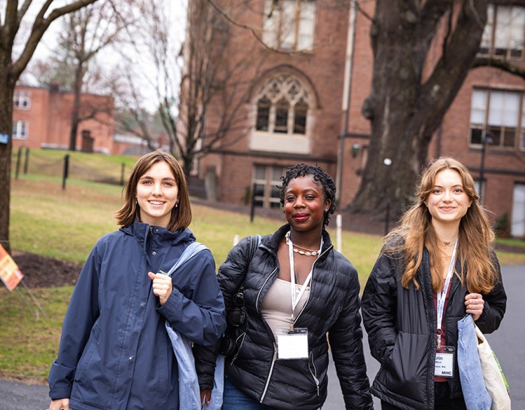 Experience MHC! participants walk on campus on April 5, 2025, Photo by Jo Chattman.