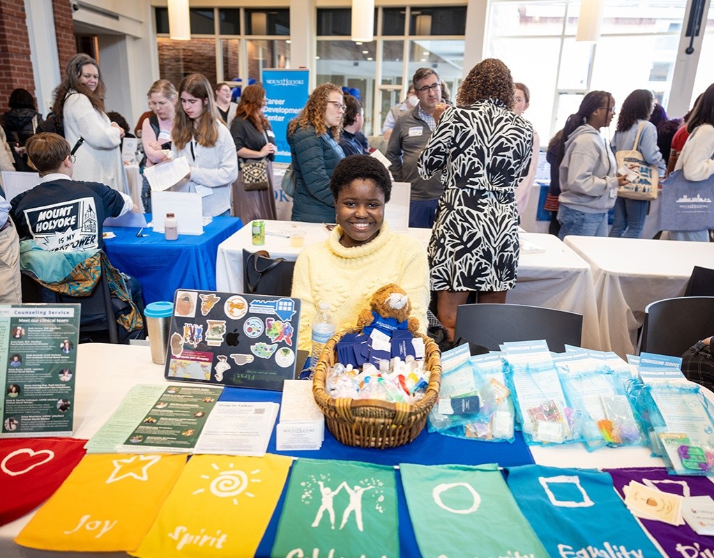 Experience MHC! colorful counseling table with lots of goodies on April 5, 2025, Photo by Jo Chattman.