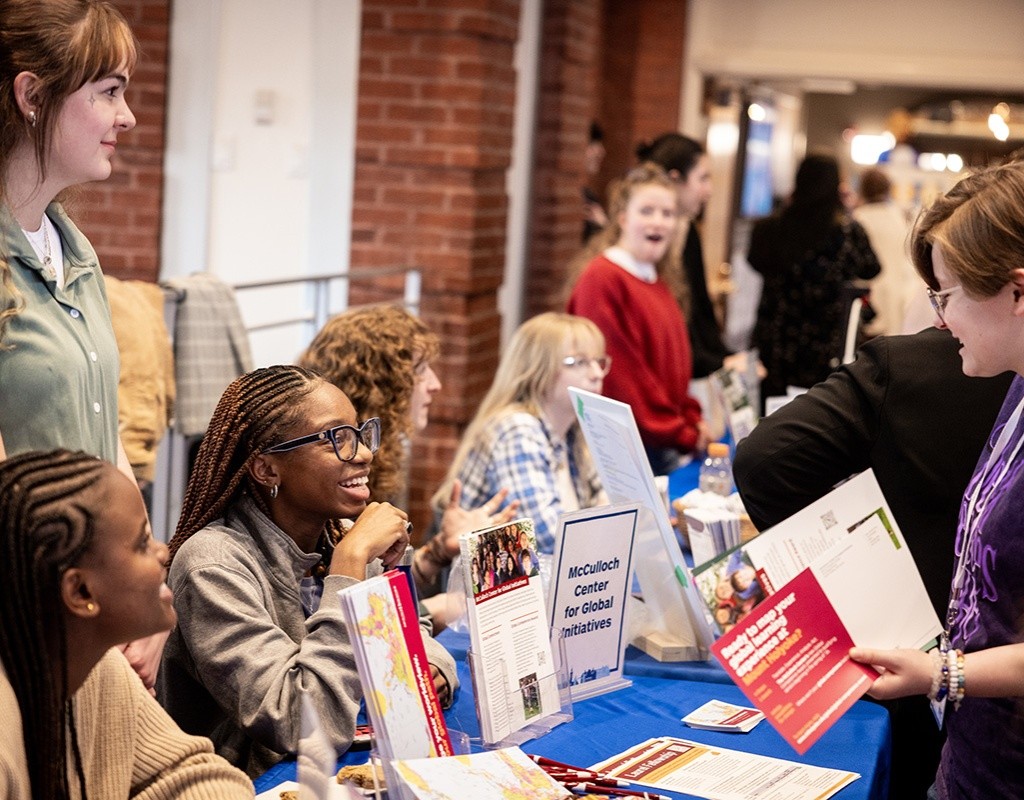 McCulloch Center for Global Initiatives table at Experience MHC! on April 6, 2025. Photo by Jo Chattman.