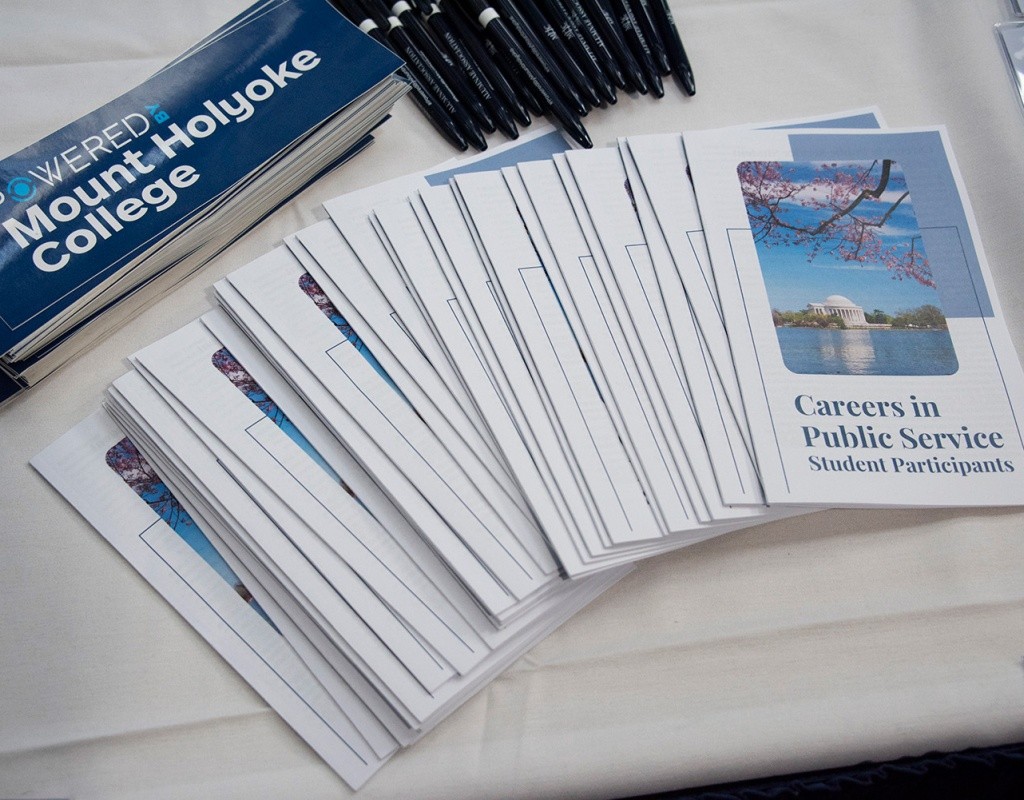 MHC in DC, a photo of brochures and stickers on a table