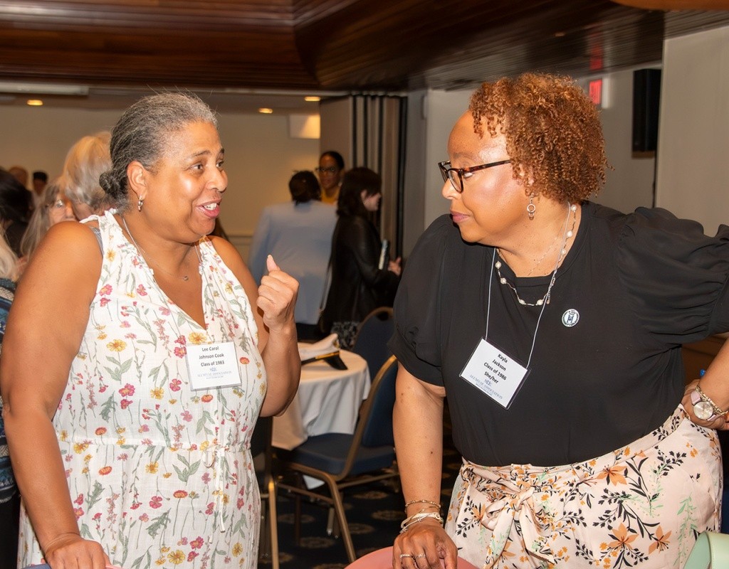 MHC in DC - Lee Carol Johnson Cook class of 1983 and Kayla Jackson class of 1986 in discussion