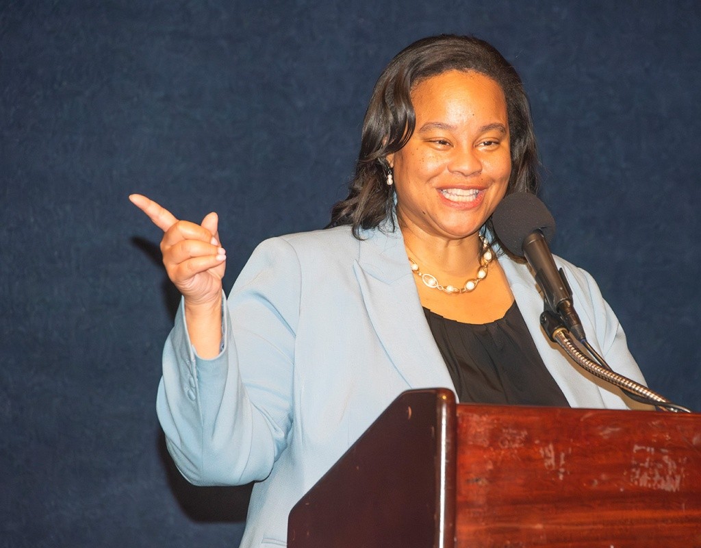 MHC in DC, President Holley at the podium