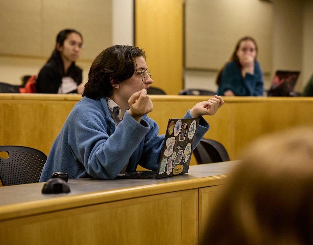 Mount Holyoke College | Senior Symposium 2024 - An audience member asking a question