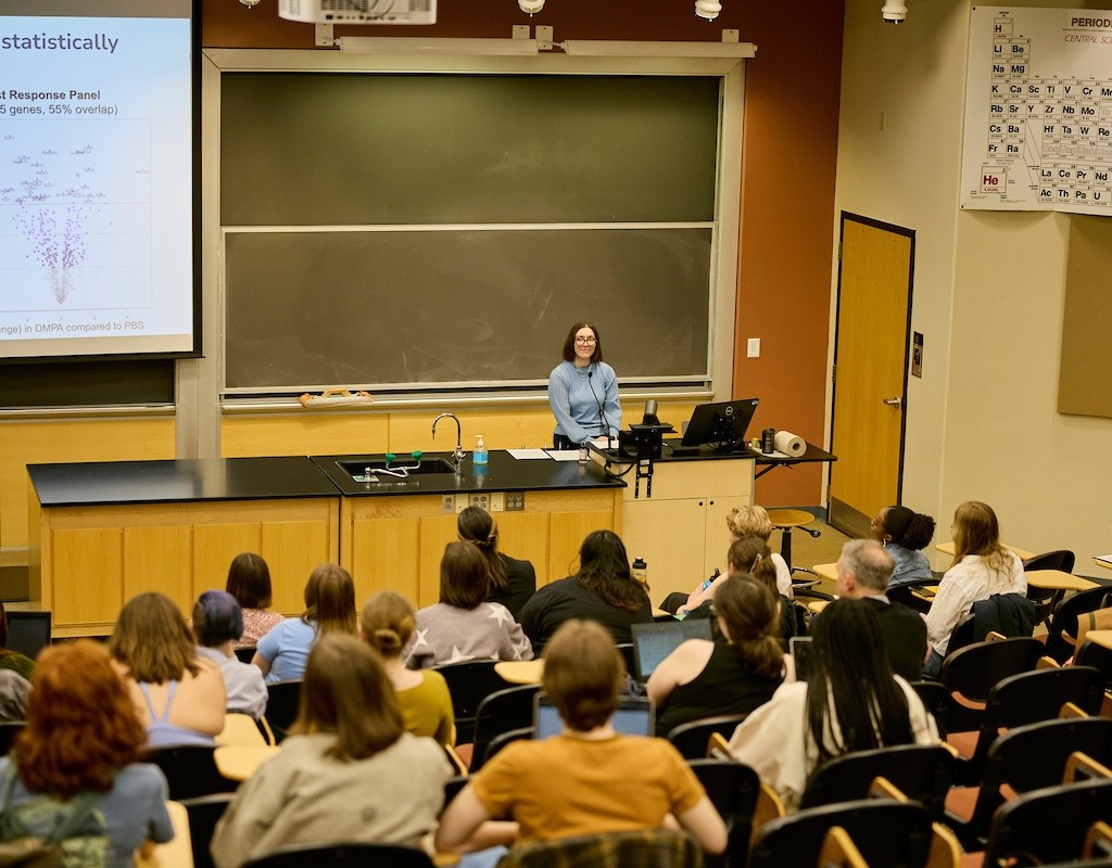 Mount Holyoke College | Senior Symposium 2024 - A 2024 graduate giving a presentation of their research