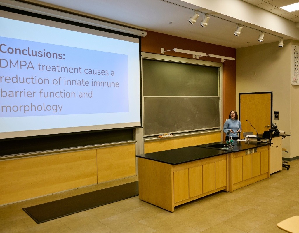 Mount Holyoke College | Senior Symposium 2024 - A 2024 graduate giving a presentation of their research