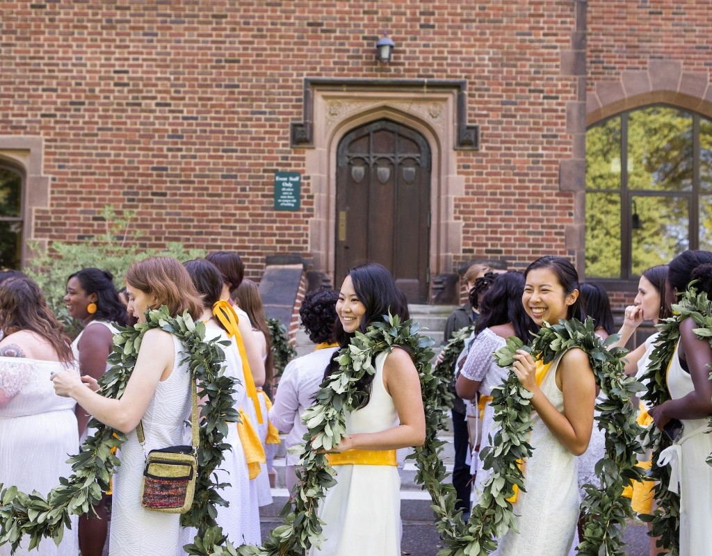 The class of 2019 ready to start marching in the Laurel Parade