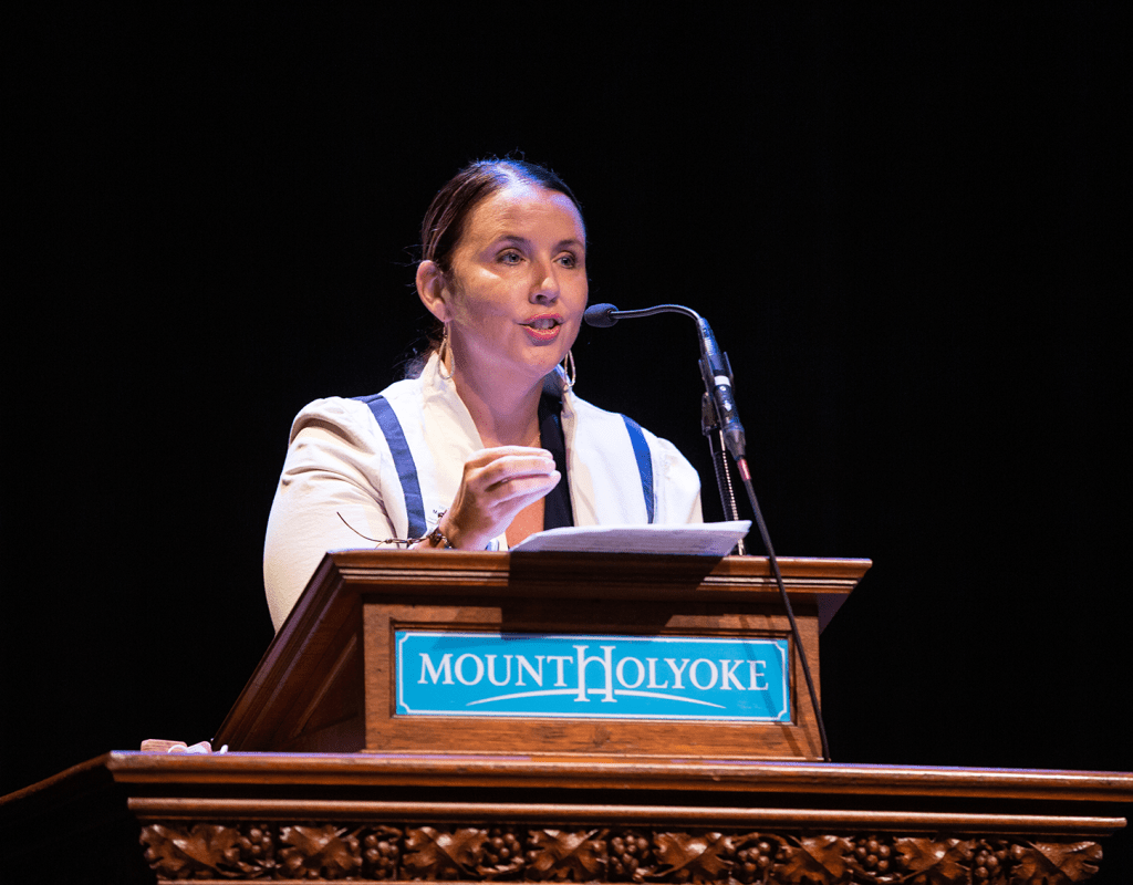 Marcella Runell Hall addresses students and families on move-in day 2022