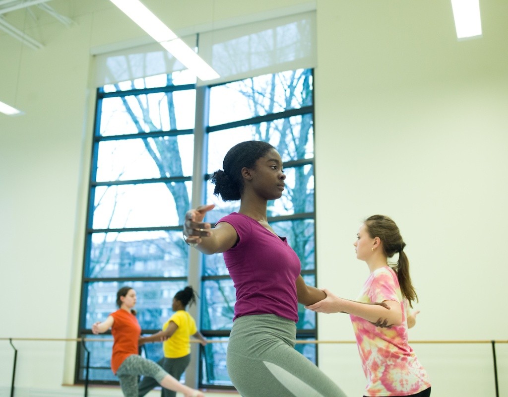 Students in the dance studio