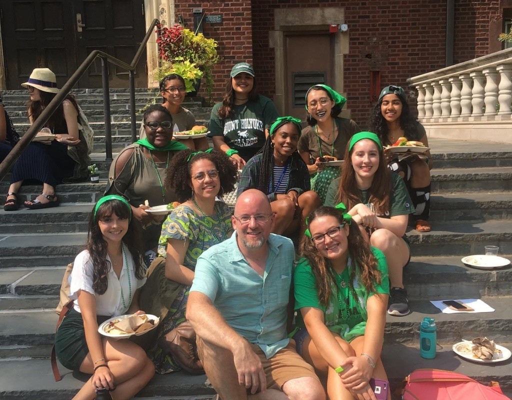 Posse Scholars pose together on steps of Skinner Hall