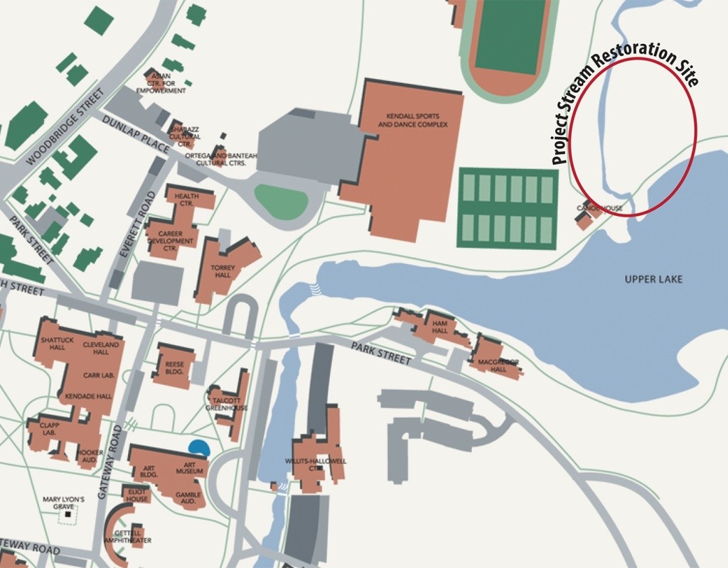 A map showing the location of the Project Stream site