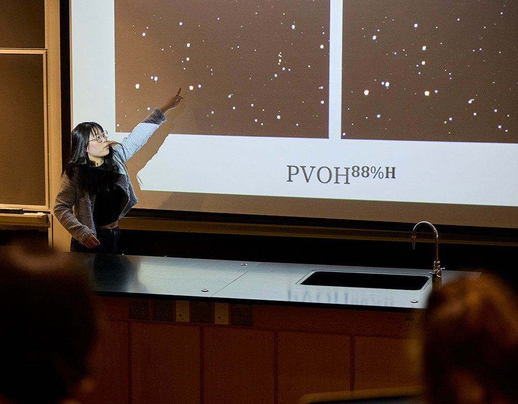 Senior presents during Senior Symposium at Mount Holyoke College, April 18, 2025.