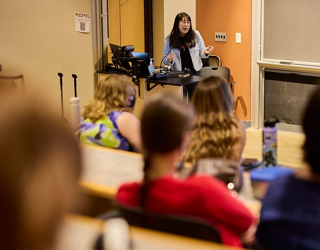 Senior presents during Senior Symposium at Mount Holyoke College, April 18, 2025.