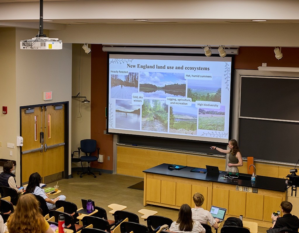 Senior presents during Senior Symposium at Mount Holyoke College, April 18, 2025.