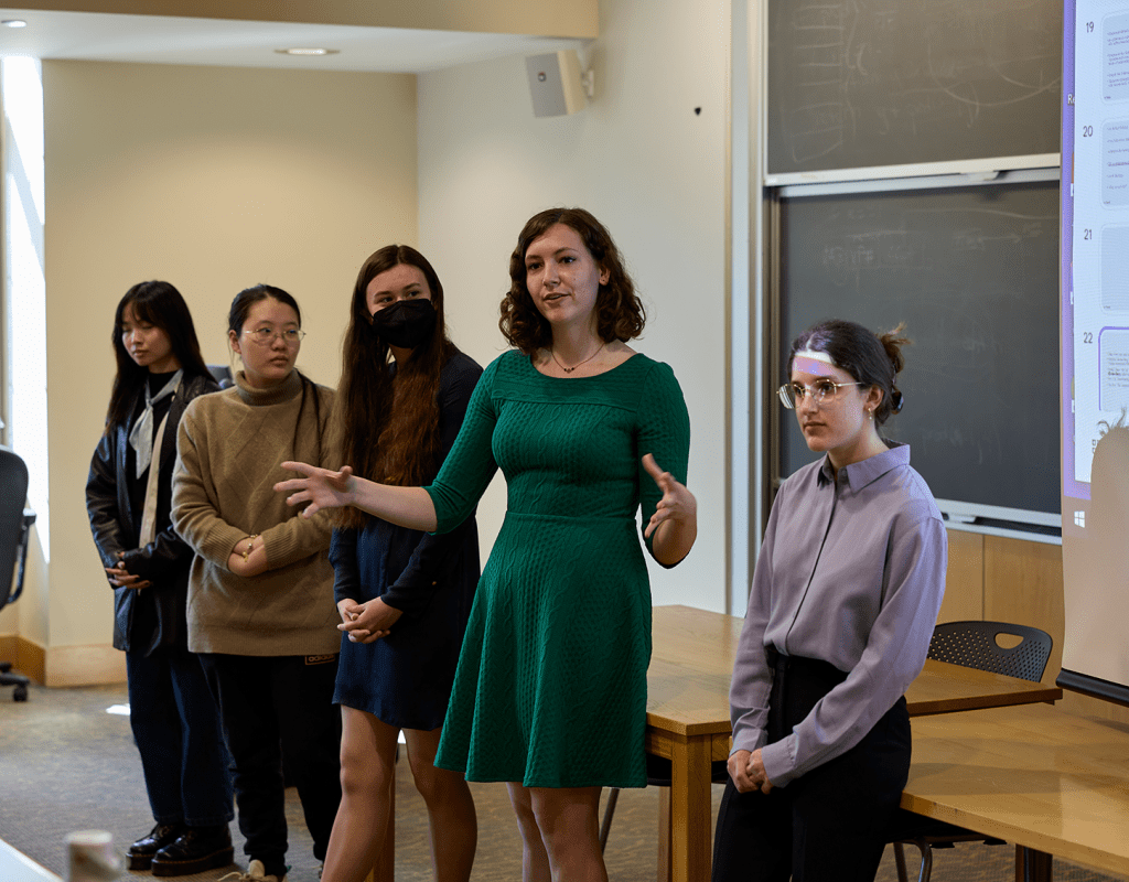 Student presenting at Senior Symposium in 2023