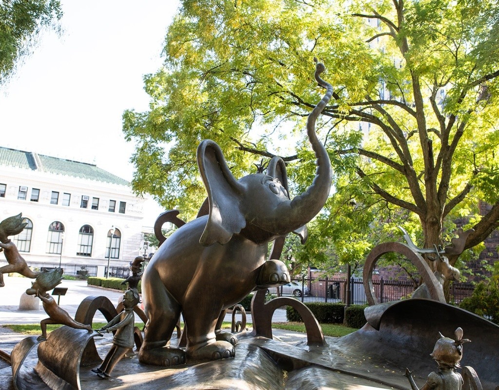 The Dr. Seuss Memorial Sculpture Garden in Springfield