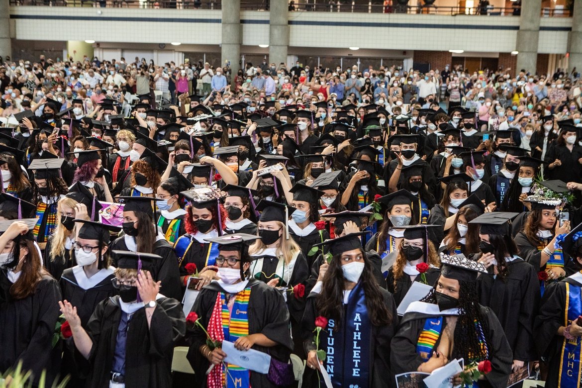 A view of the crowd at Commencement 2022