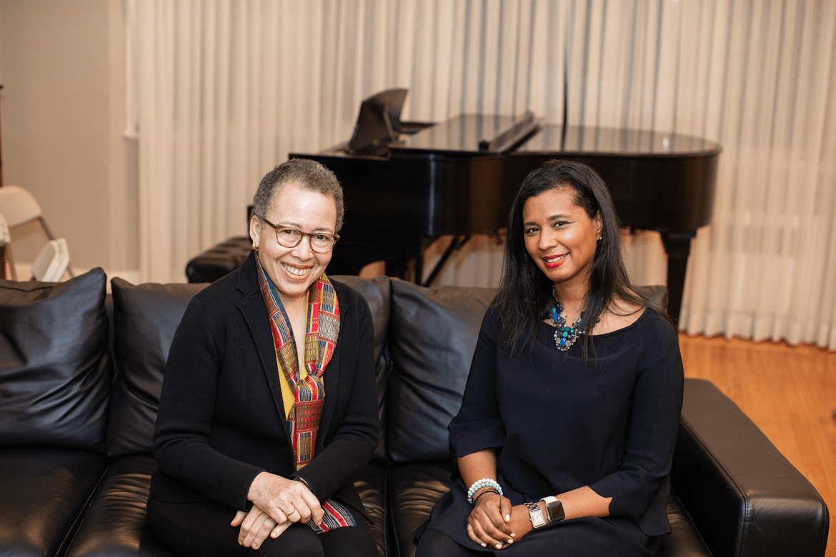 Aimée Eubanks Davis (right) and Dr. Beverly Daniel Tatum (left)