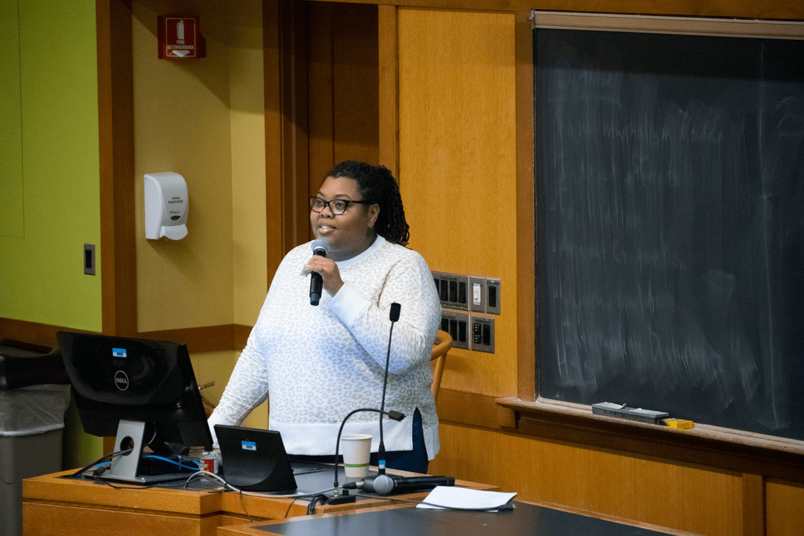 Angelica Patterson, the Miller Worley Center’s curator of education and outreach, presented at a workshop on environmental careers.