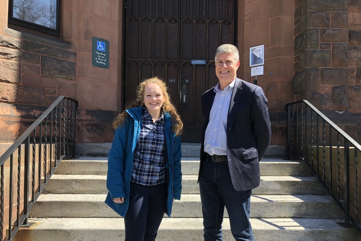 Gracie Wilkinson ’25 and Matt Bannister of PeoplesBank